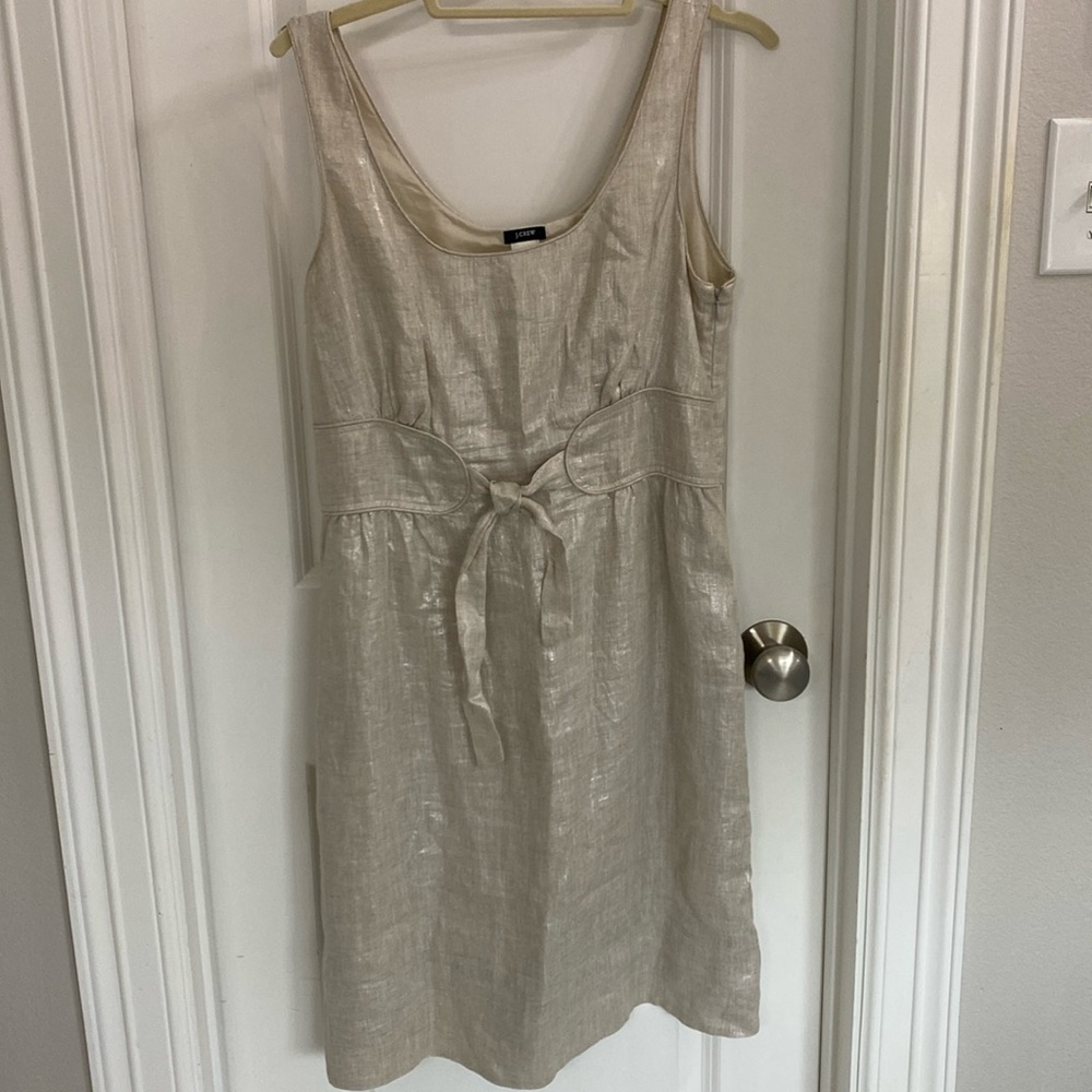 J crew 100% linen shimmer dress.